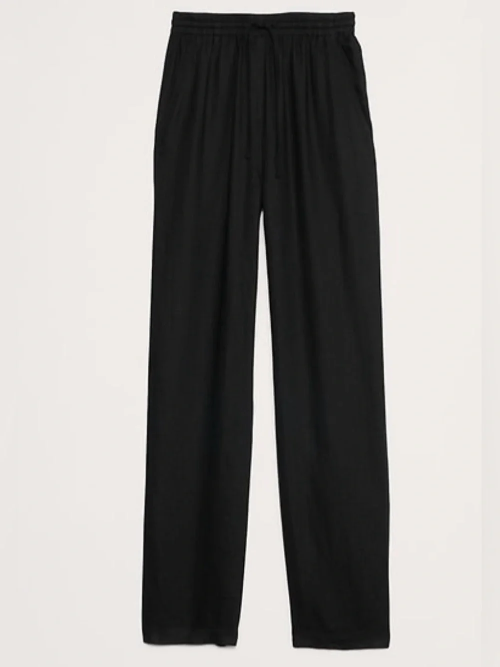 NWT Banana Republic Linen Pull on Ankle Black Pant Sz M (#713472)